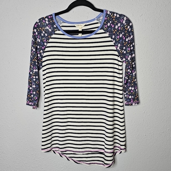 Matilda Jane Set of 2 Womens Short Sleeve Striped Shirts Size S Small - Picture 3 of 16